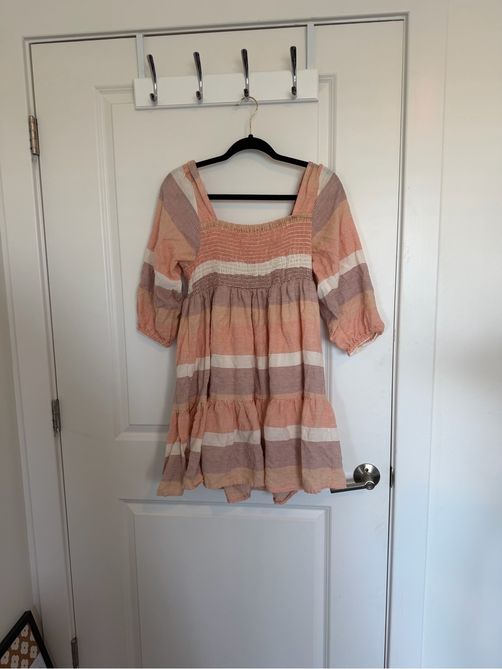 Lulu's Peach & Cream Striped Mini Dress